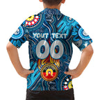 Personalised NAIDOC Week 2024 Carlton Blues Kid Hawaiian Shirt Australian Aboriginal Hand Painting