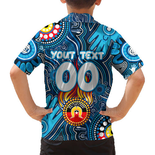 Personalised NAIDOC Week 2024 Carlton Blues Kid Hawaiian Shirt Australian Aboriginal Hand Painting