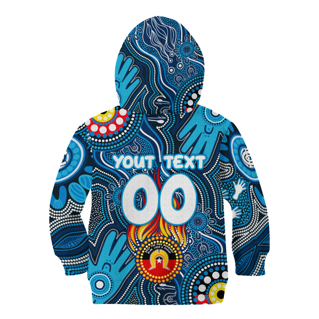 Personalised NAIDOC Week 2024 Carlton Blues Kid Hoodie Australian Aboriginal Hand Painting