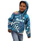 Personalised NAIDOC Week 2024 Carlton Blues Kid Hoodie Australian Aboriginal Hand Painting