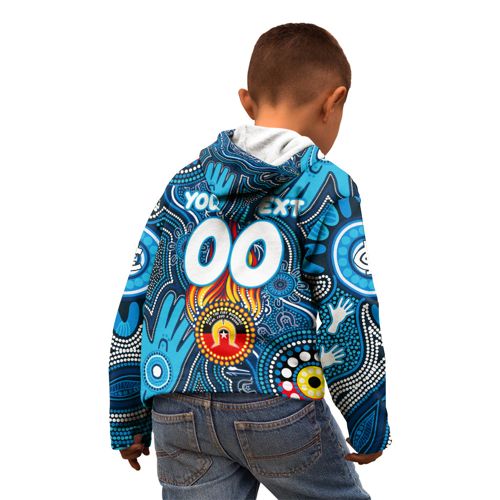 Personalised NAIDOC Week 2024 Carlton Blues Kid Hoodie Australian Aboriginal Hand Painting
