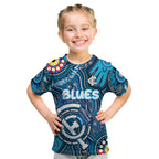 Personalised NAIDOC Week 2024 Carlton Blues Kid T Shirt Australian Aboriginal Hand Painting
