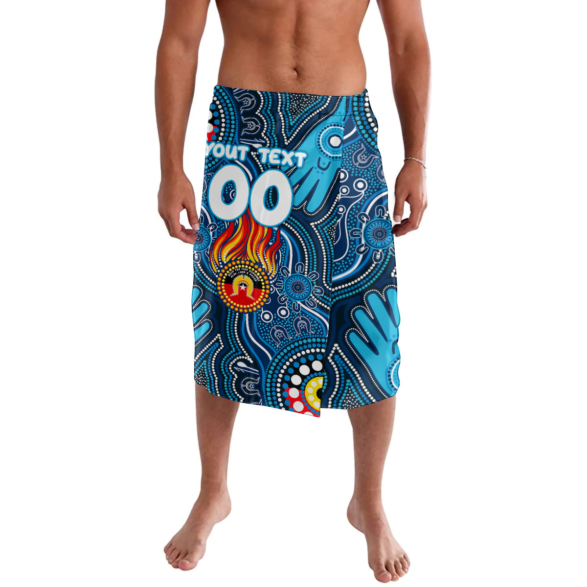 Personalised NAIDOC Week 2024 Carlton Blues Lavalava Australian Aboriginal Hand Painting