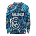 Personalised NAIDOC Week 2024 Carlton Blues Long Sleeve Shirt Australian Aboriginal Hand Painting