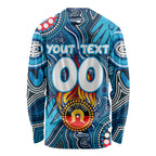 Personalised NAIDOC Week 2024 Carlton Blues Long Sleeve Shirt Australian Aboriginal Hand Painting