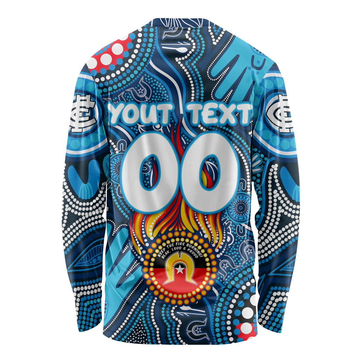 Personalised NAIDOC Week 2024 Carlton Blues Long Sleeve Shirt Australian Aboriginal Hand Painting