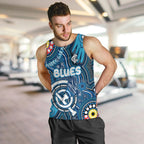 Personalised NAIDOC Week 2024 Carlton Blues Men Tank Top Australian Aboriginal Hand Painting