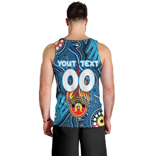 Personalised NAIDOC Week 2024 Carlton Blues Men Tank Top Australian Aboriginal Hand Painting