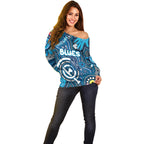 Personalised NAIDOC Week 2024 Carlton Blues Off Shoulder Sweater Australian Aboriginal Hand Painting