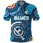 Personalised NAIDOC Week 2024 Carlton Blues Polo Shirt Australian Aboriginal Hand Painting