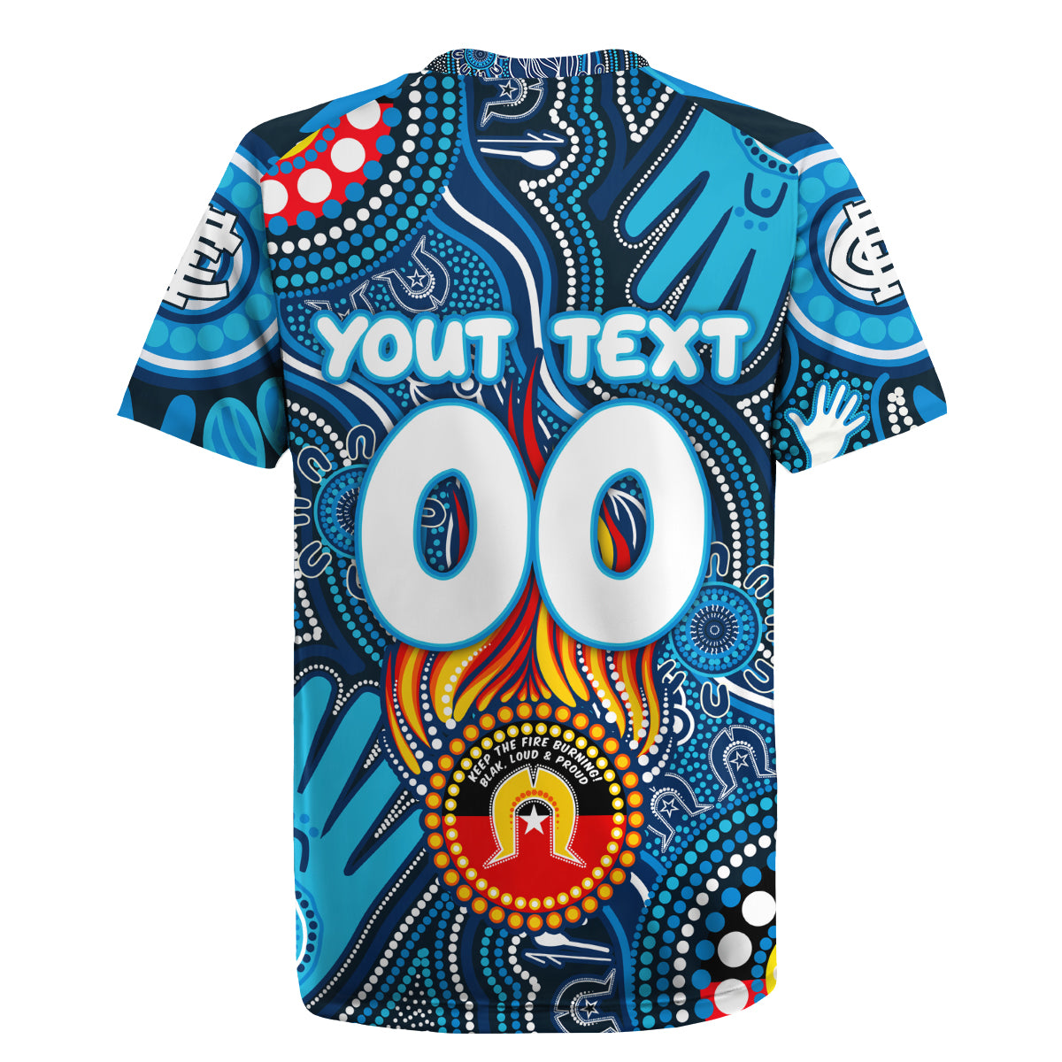 Personalised NAIDOC Week 2024 Carlton Blues Rugby Jersey Australian Aboriginal Hand Painting