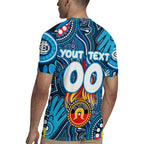 Personalised NAIDOC Week 2024 Carlton Blues Rugby Jersey Australian Aboriginal Hand Painting
