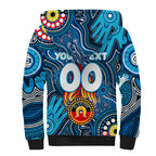 Personalised NAIDOC Week 2024 Carlton Blues Sherpa Hoodie Australian Aboriginal Hand Painting