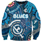 Personalised NAIDOC Week 2024 Carlton Blues Sweatshirt Australian Aboriginal Hand Painting