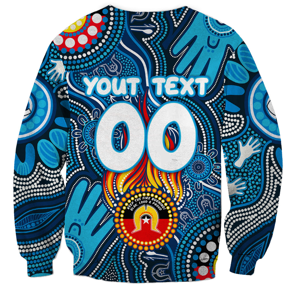 Personalised NAIDOC Week 2024 Carlton Blues Sweatshirt Australian Aboriginal Hand Painting