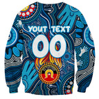 Personalised NAIDOC Week 2024 Carlton Blues Sweatshirt Australian Aboriginal Hand Painting