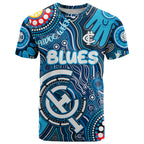 Personalised NAIDOC Week 2024 Carlton Blues T Shirt Australian Aboriginal Hand Painting