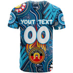 Personalised NAIDOC Week 2024 Carlton Blues T Shirt Australian Aboriginal Hand Painting