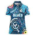 Personalised NAIDOC Week 2024 Carlton Blues Women Polo Shirt Australian Aboriginal Hand Painting