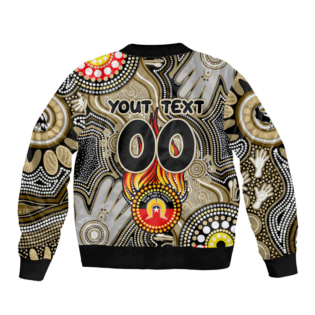 Personalised NAIDOC Week 2024 Collingwood Magpies Bomber Jacket Australian Aboriginal Hand Painting