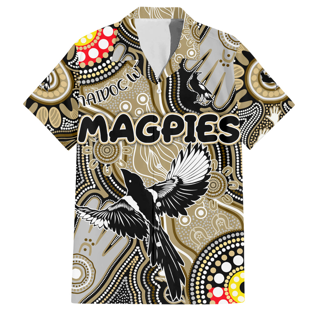 Personalised NAIDOC Week 2024 Collingwood Magpies Hawaiian Shirt Australian Aboriginal Hand Painting