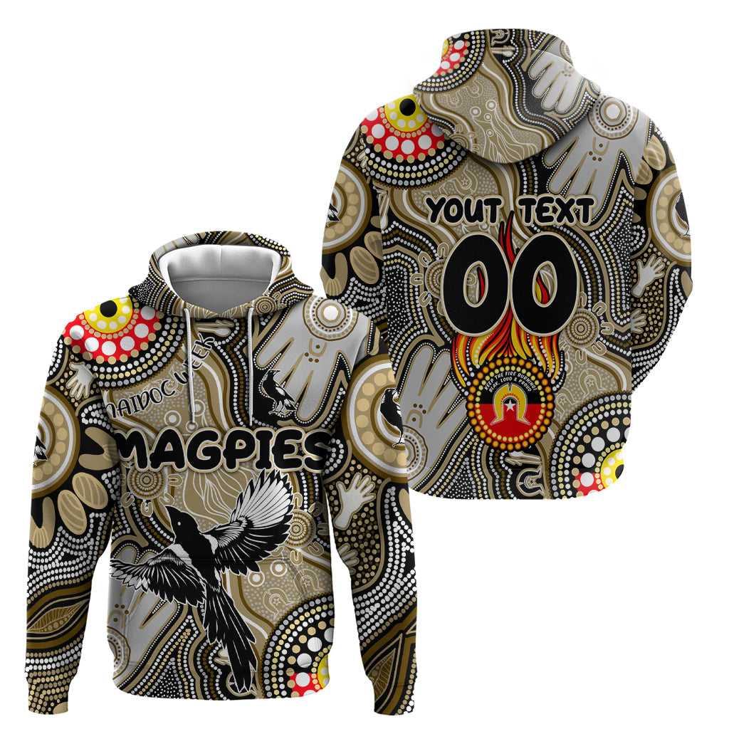 Personalised NAIDOC Week 2024 Collingwood Magpies Hoodie Australian Aboriginal Hand Painting