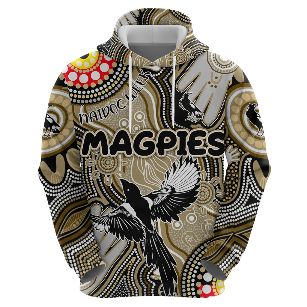 Personalised NAIDOC Week 2024 Collingwood Magpies Hoodie Australian Aboriginal Hand Painting