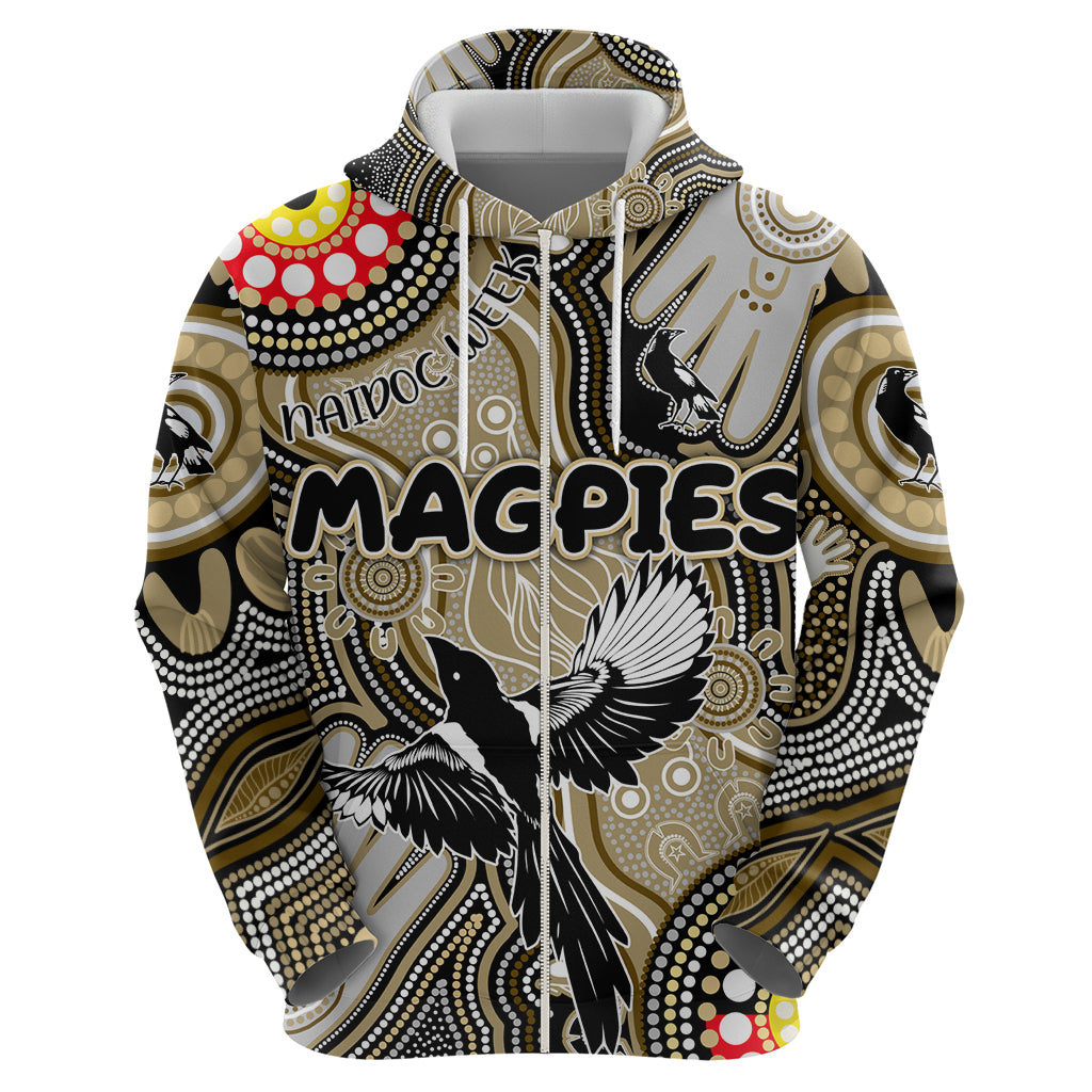Personalised NAIDOC Week 2024 Collingwood Magpies Hoodie Australian Aboriginal Hand Painting