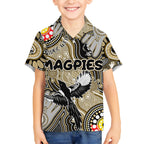 Personalised NAIDOC Week 2024 Collingwood Magpies Kid Hawaiian Shirt Australian Aboriginal Hand Painting