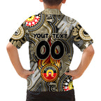 Personalised NAIDOC Week 2024 Collingwood Magpies Kid Hawaiian Shirt Australian Aboriginal Hand Painting