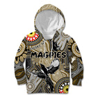 Personalised NAIDOC Week 2024 Collingwood Magpies Kid Hoodie Australian Aboriginal Hand Painting