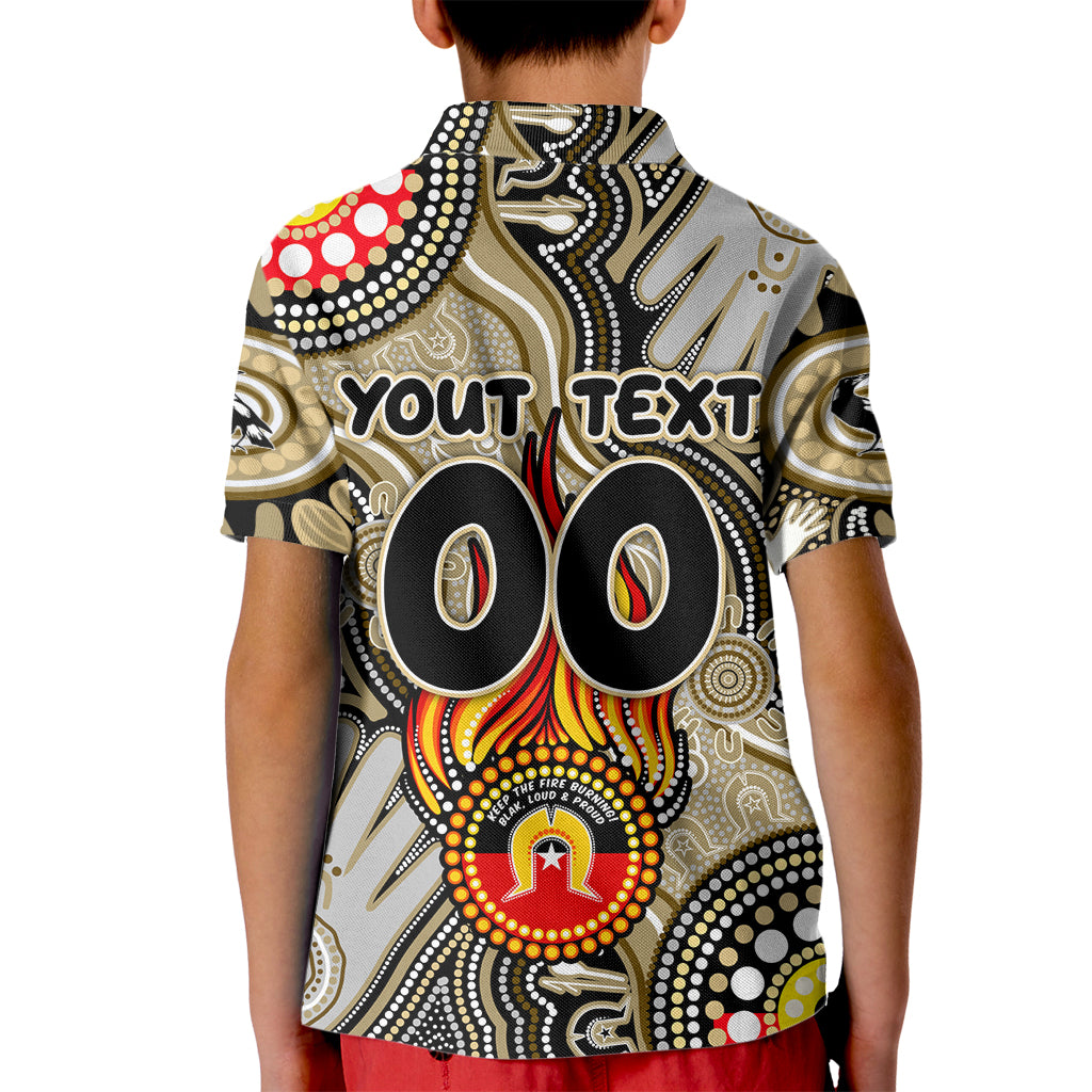 Personalised NAIDOC Week 2024 Collingwood Magpies Kid Polo Shirt Australian Aboriginal Hand Painting