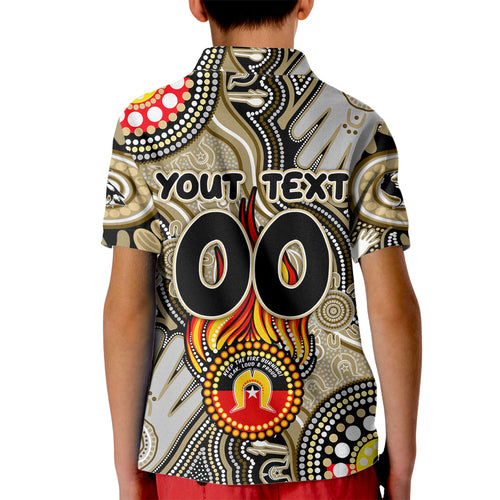 Personalised NAIDOC Week 2024 Collingwood Magpies Kid Polo Shirt Australian Aboriginal Hand Painting