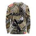 Personalised NAIDOC Week 2024 Collingwood Magpies Long Sleeve Shirt Australian Aboriginal Hand Painting
