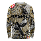 Personalised NAIDOC Week 2024 Collingwood Magpies Long Sleeve Shirt Australian Aboriginal Hand Painting