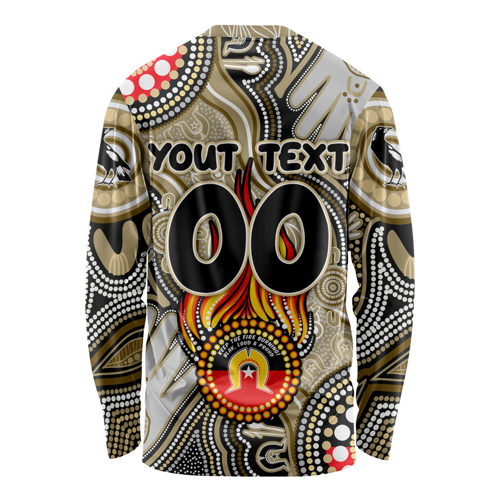 Personalised NAIDOC Week 2024 Collingwood Magpies Long Sleeve Shirt Australian Aboriginal Hand Painting