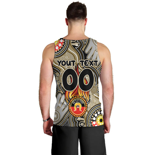 Personalised NAIDOC Week 2024 Collingwood Magpies Men Tank Top Australian Aboriginal Hand Painting