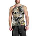 Personalised NAIDOC Week 2024 Collingwood Magpies Men Tank Top Australian Aboriginal Hand Painting