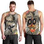 Personalised NAIDOC Week 2024 Collingwood Magpies Men Tank Top Australian Aboriginal Hand Painting