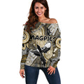 Personalised NAIDOC Week 2024 Collingwood Magpies Off Shoulder Sweater Australian Aboriginal Hand Painting
