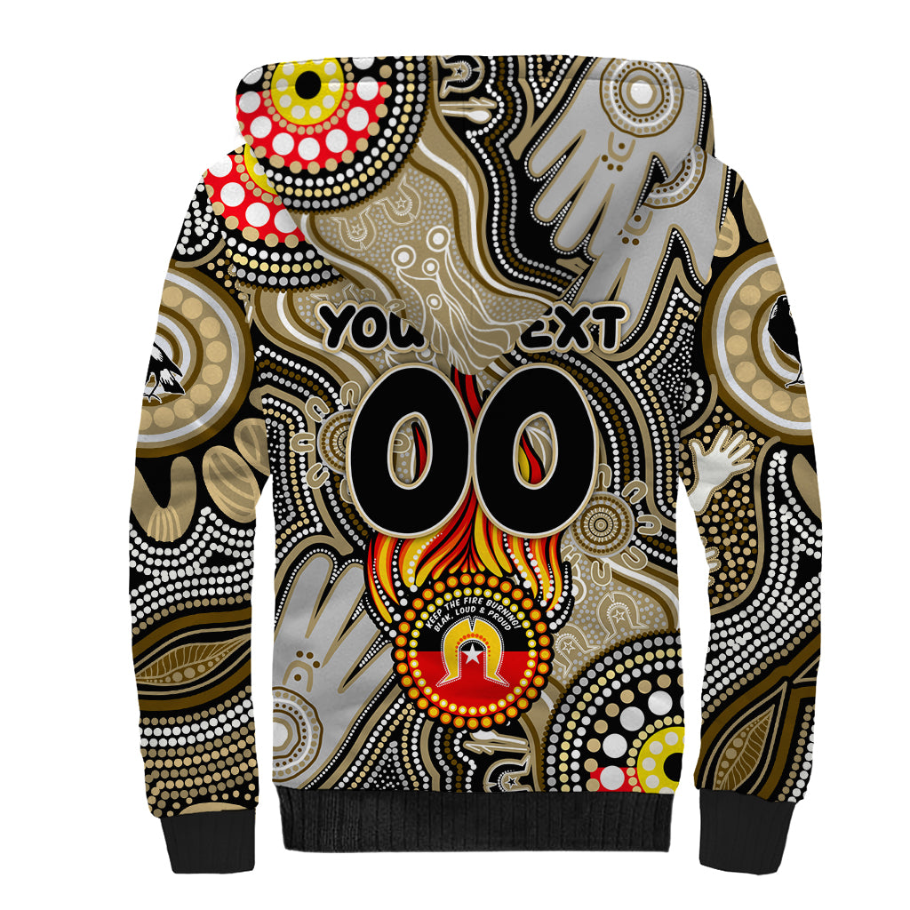 Personalised NAIDOC Week 2024 Collingwood Magpies Sherpa Hoodie Australian Aboriginal Hand Painting