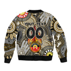 Personalised NAIDOC Week 2024 Collingwood Magpies Sleeve Zip Bomber Jacket Australian Aboriginal Hand Painting