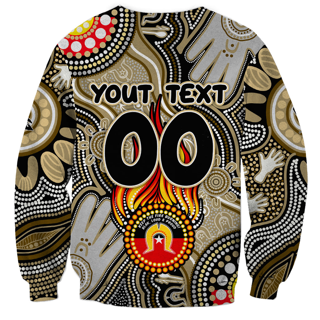 Personalised NAIDOC Week 2024 Collingwood Magpies Sweatshirt Australian Aboriginal Hand Painting