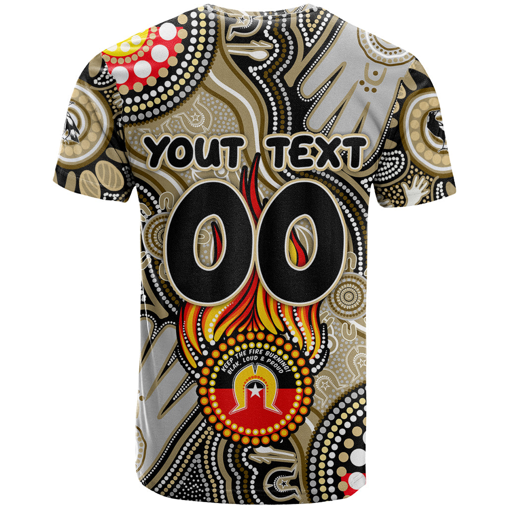 Personalised NAIDOC Week 2024 Collingwood Magpies T Shirt Australian Aboriginal Hand Painting