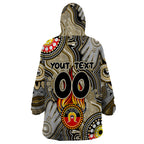 Personalised NAIDOC Week 2024 Collingwood Magpies Wearable Blanket Hoodie Australian Aboriginal Hand Painting
