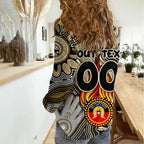 Personalised NAIDOC Week 2024 Collingwood Magpies Women Casual Shirt Australian Aboriginal Hand Painting