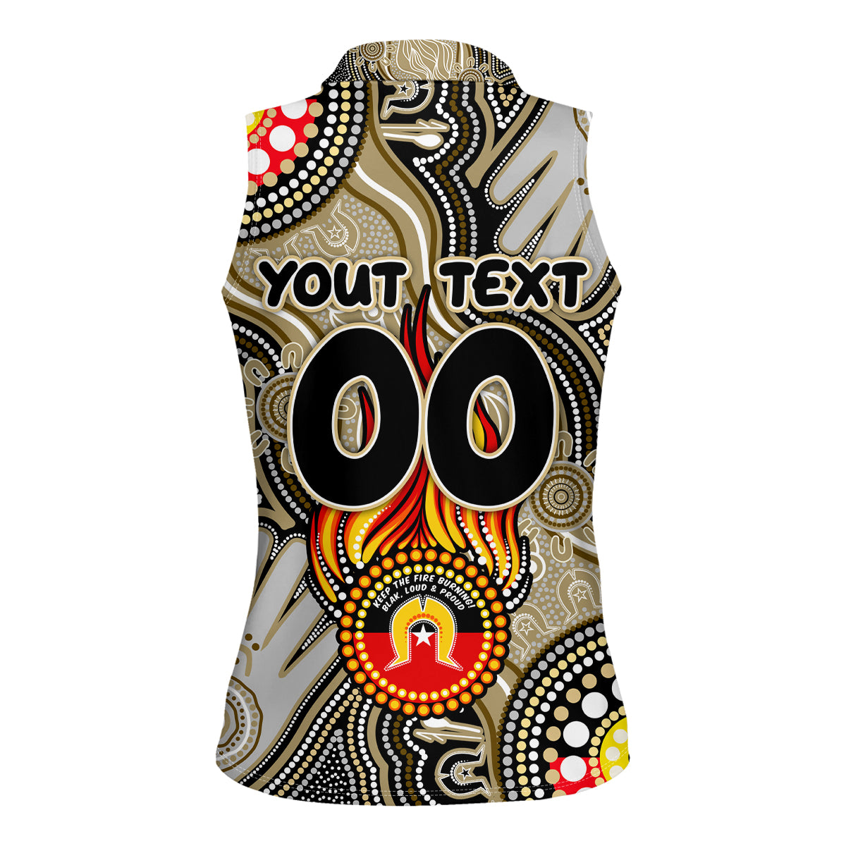 Personalised NAIDOC Week 2024 Collingwood Magpies Women Sleeveless Polo Shirt Australian Aboriginal Hand Painting