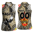 Personalised NAIDOC Week 2024 Collingwood Magpies Women Sleeveless Polo Shirt Australian Aboriginal Hand Painting