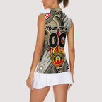 Personalised NAIDOC Week 2024 Collingwood Magpies Women Sleeveless Polo Shirt Australian Aboriginal Hand Painting