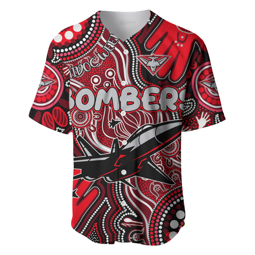 Personalised NAIDOC Week 2024 Essendon Bombers Baseball Jersey Australian Aboriginal Hand Painting